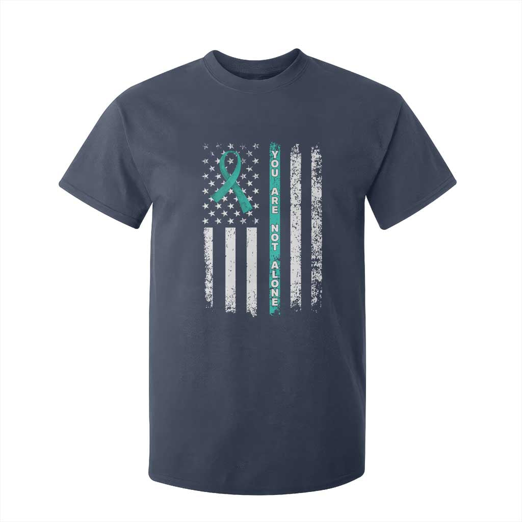 Sexual Assault Prevention Support T Shirt For Kid You Are Not Alone Ribbon Flag