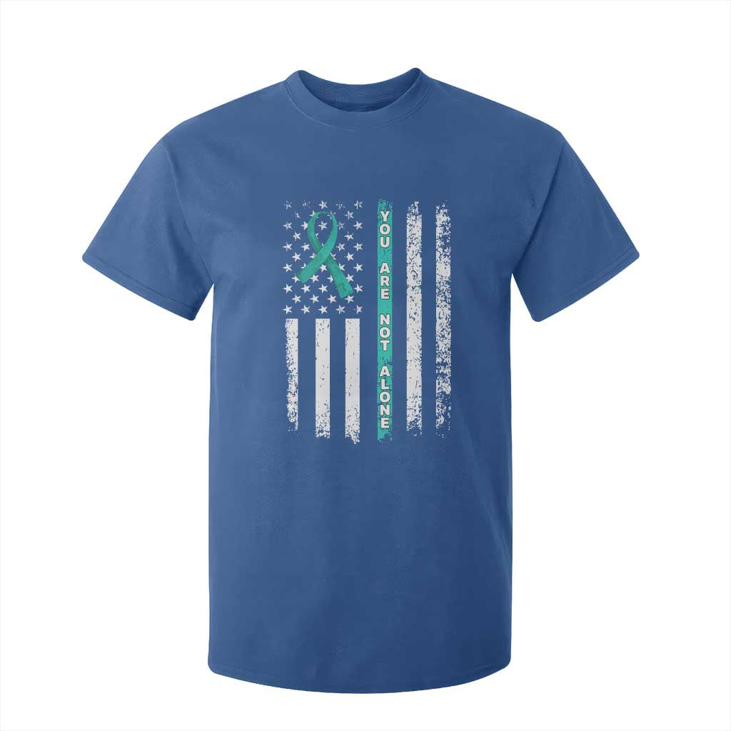 Sexual Assault Prevention Support T Shirt For Kid You Are Not Alone Ribbon Flag