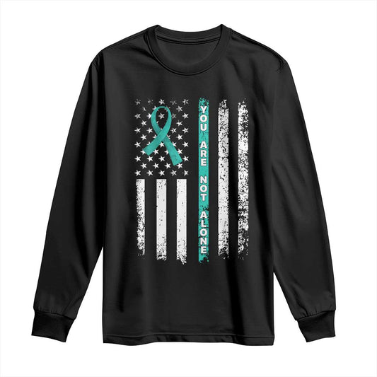 Sexual Assault Prevention Support Long Sleeve Shirt You Are Not Alone Ribbon Flag