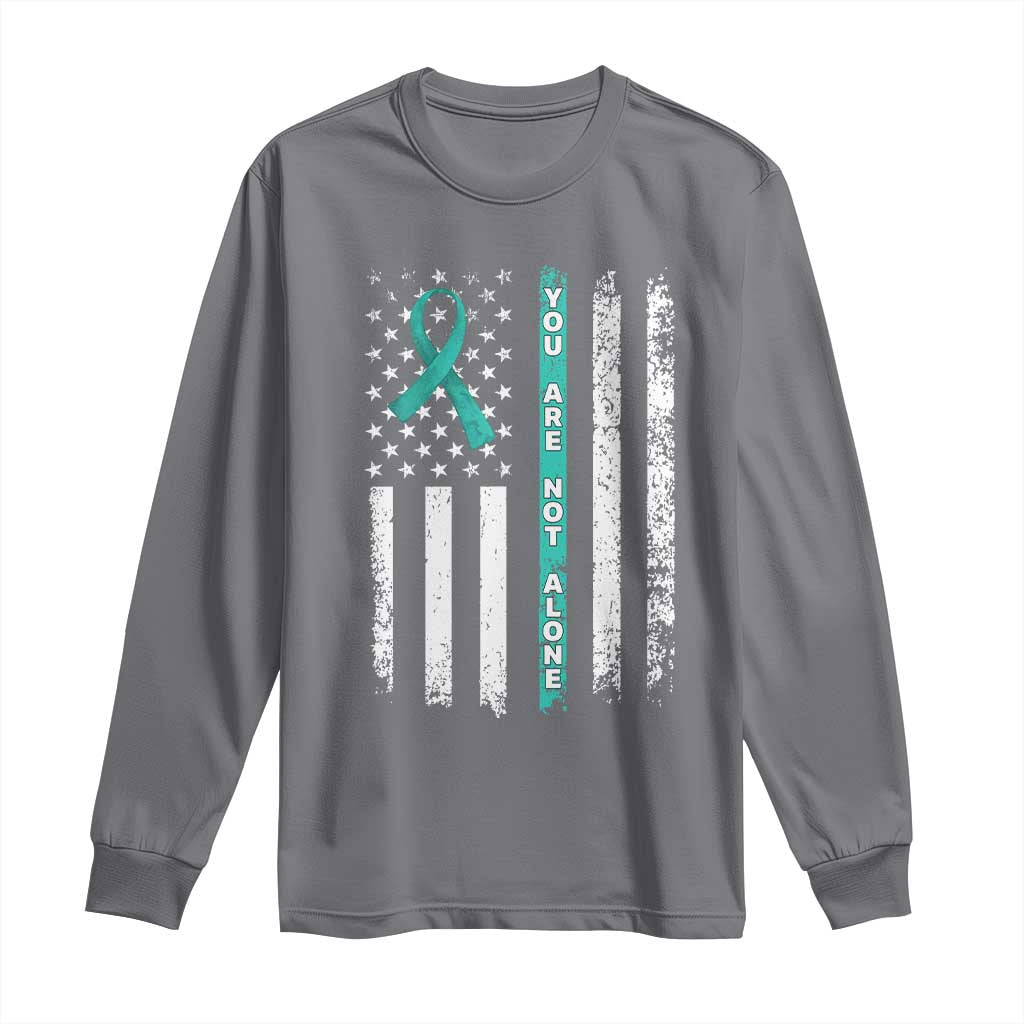 Sexual Assault Prevention Support Long Sleeve Shirt You Are Not Alone Ribbon Flag