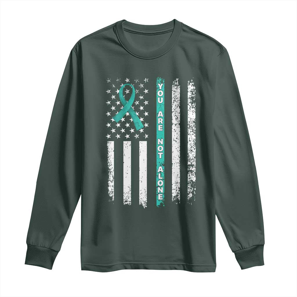Sexual Assault Prevention Support Long Sleeve Shirt You Are Not Alone Ribbon Flag