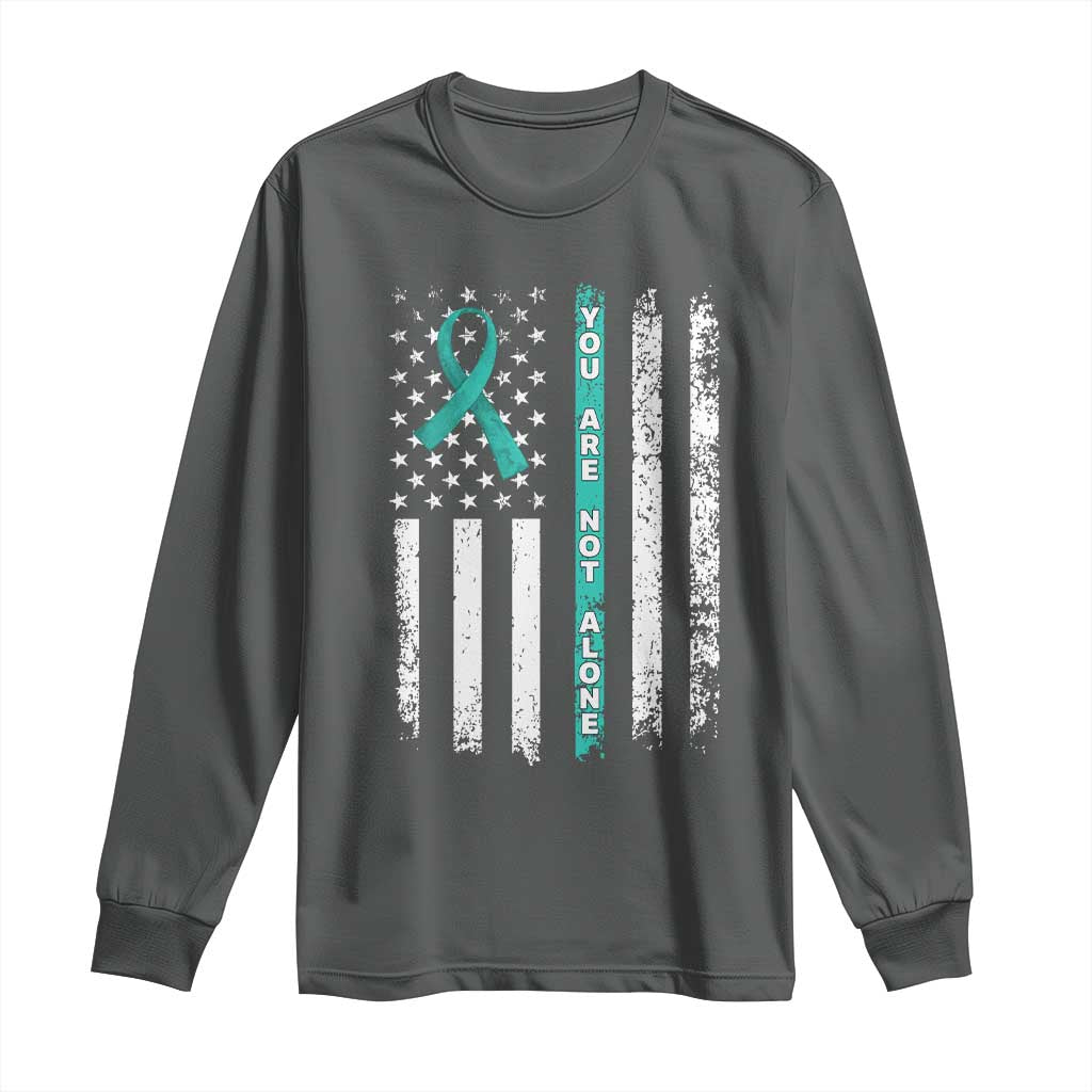 Sexual Assault Prevention Support Long Sleeve Shirt You Are Not Alone Ribbon Flag