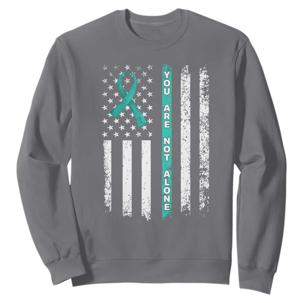Sexual Assault Prevention Support Sweatshirt You Are Not Alone Ribbon Flag