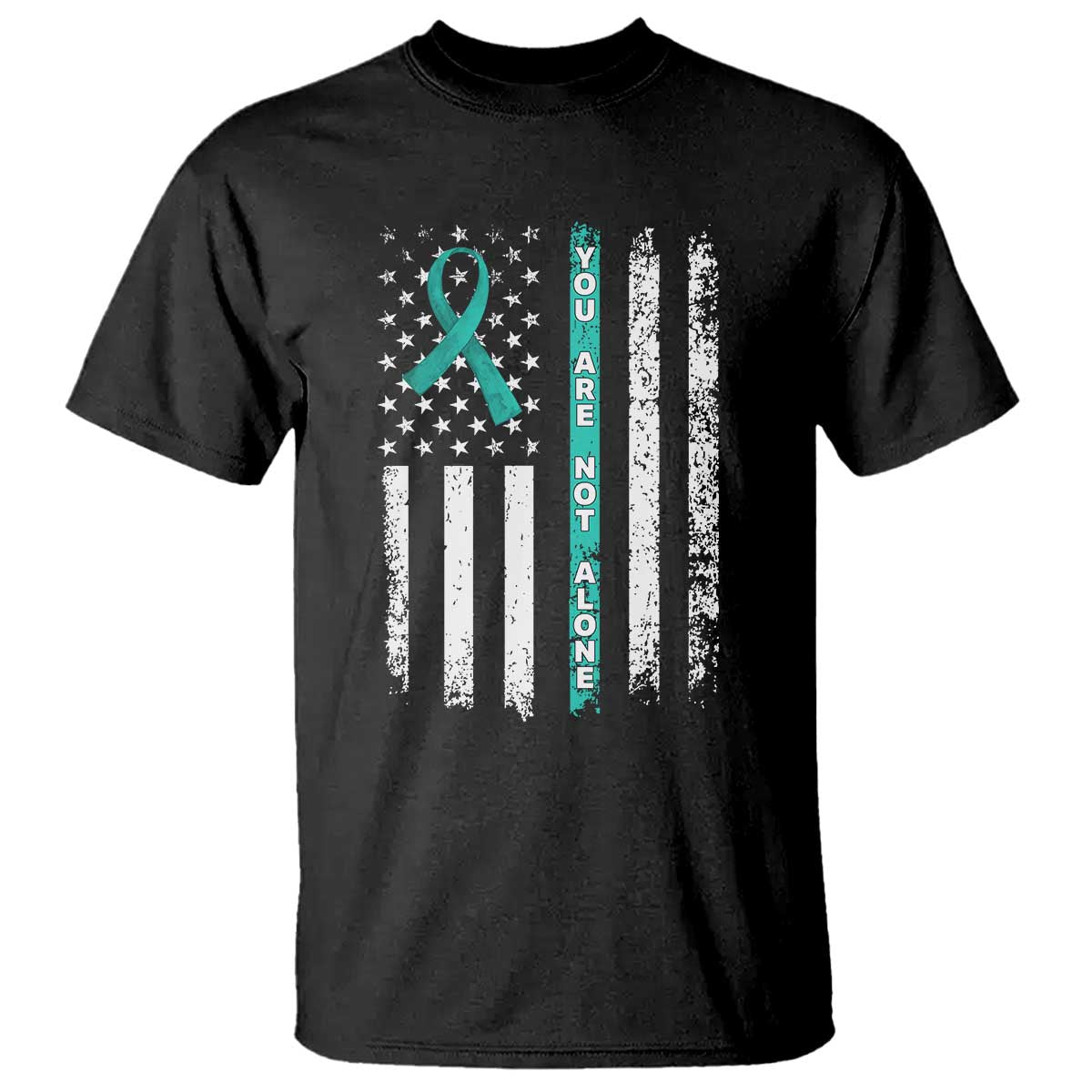 Sexual Assault Prevention Support T Shirt You Are Not Alone Ribbon Flag