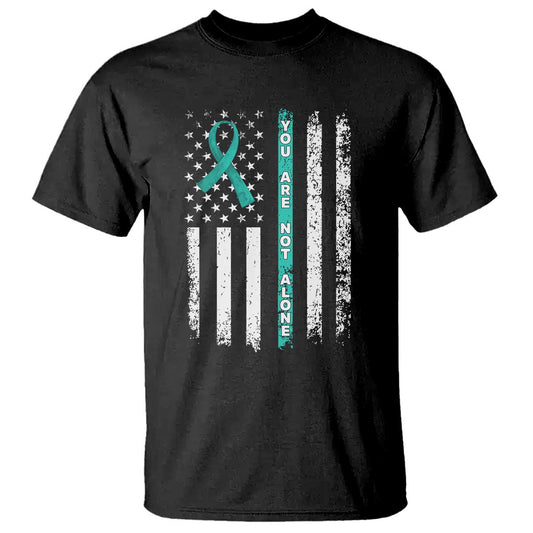 Sexual Assault Prevention Support T Shirt You Are Not Alone Ribbon Flag