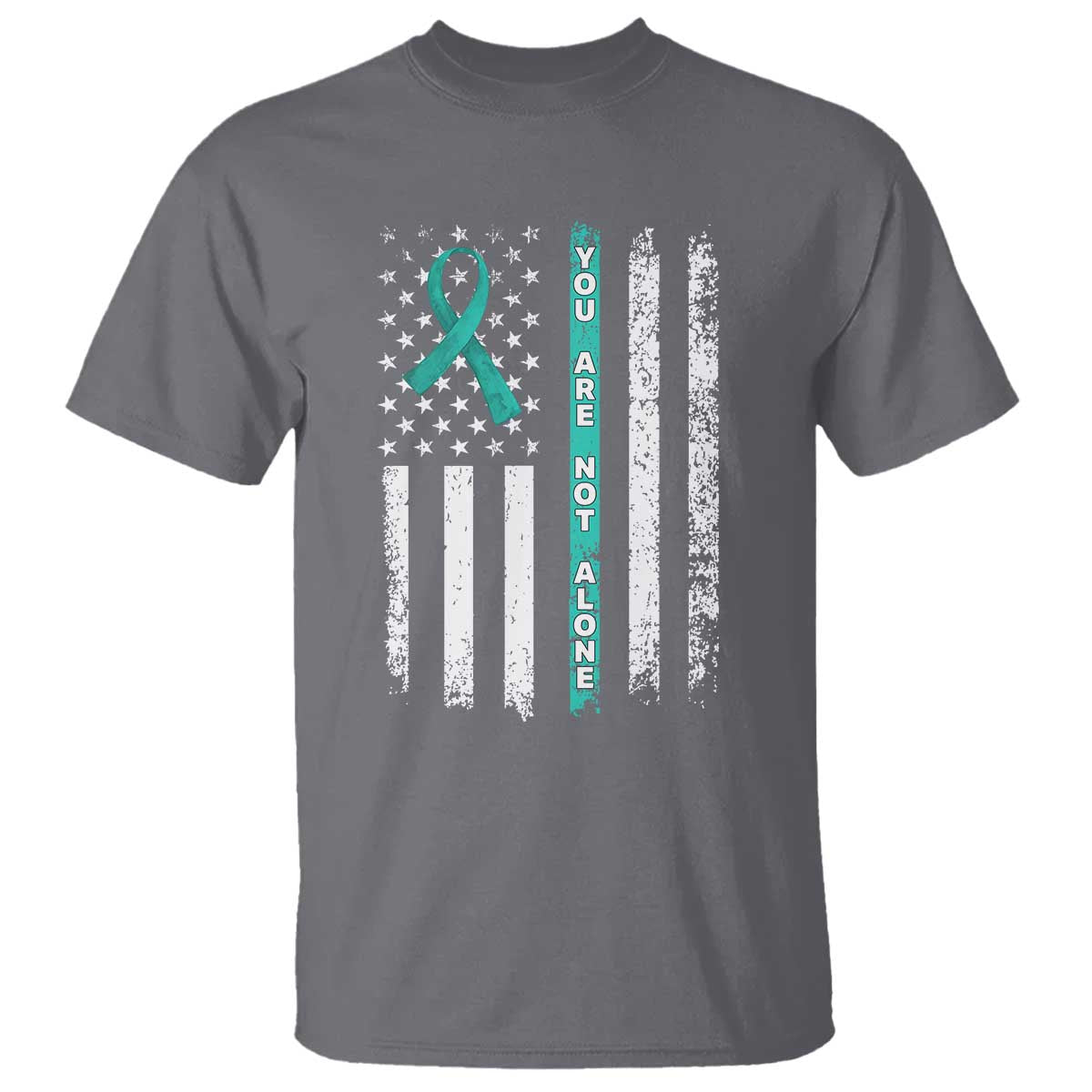 Sexual Assault Prevention Support T Shirt You Are Not Alone Ribbon Flag