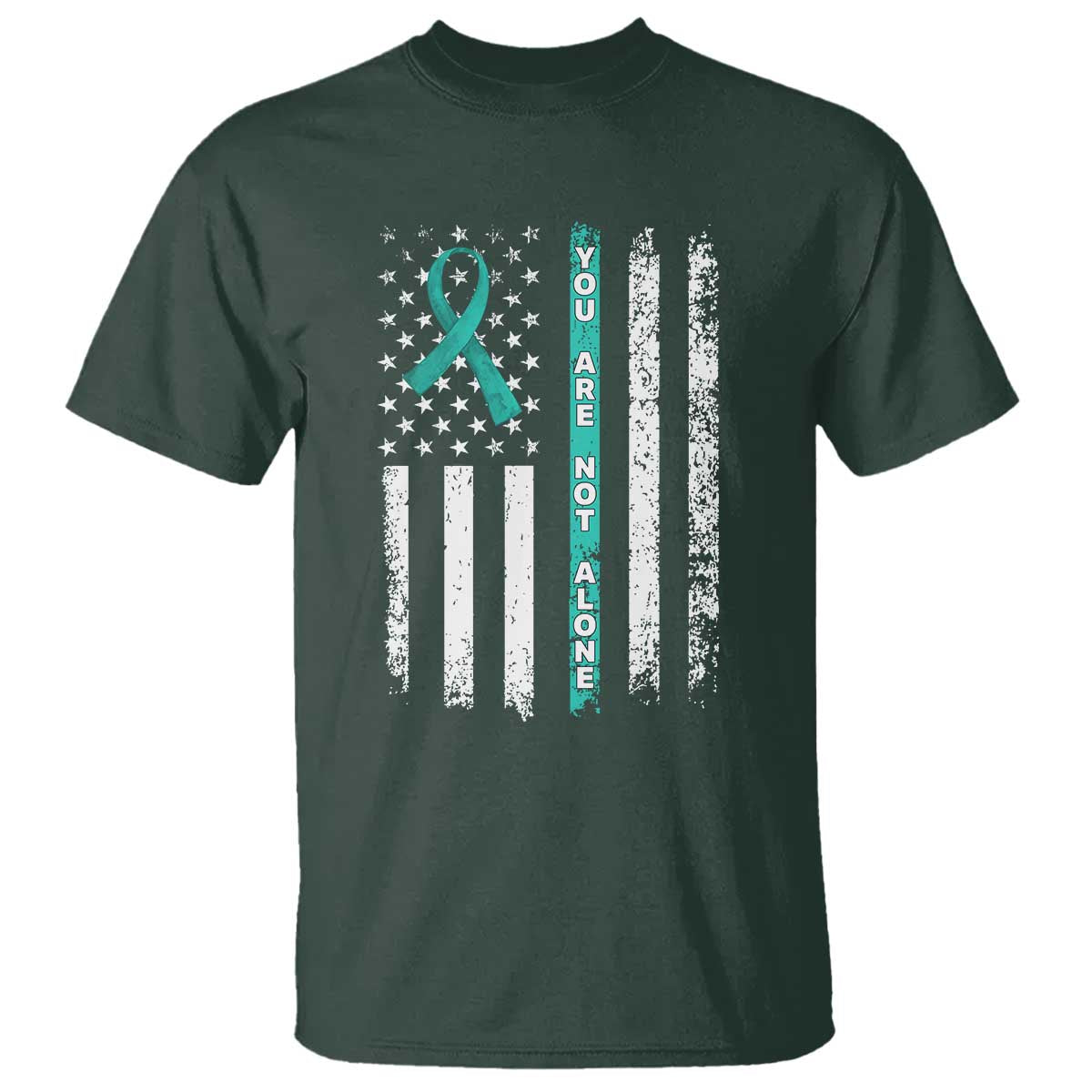 Sexual Assault Prevention Support T Shirt You Are Not Alone Ribbon Flag