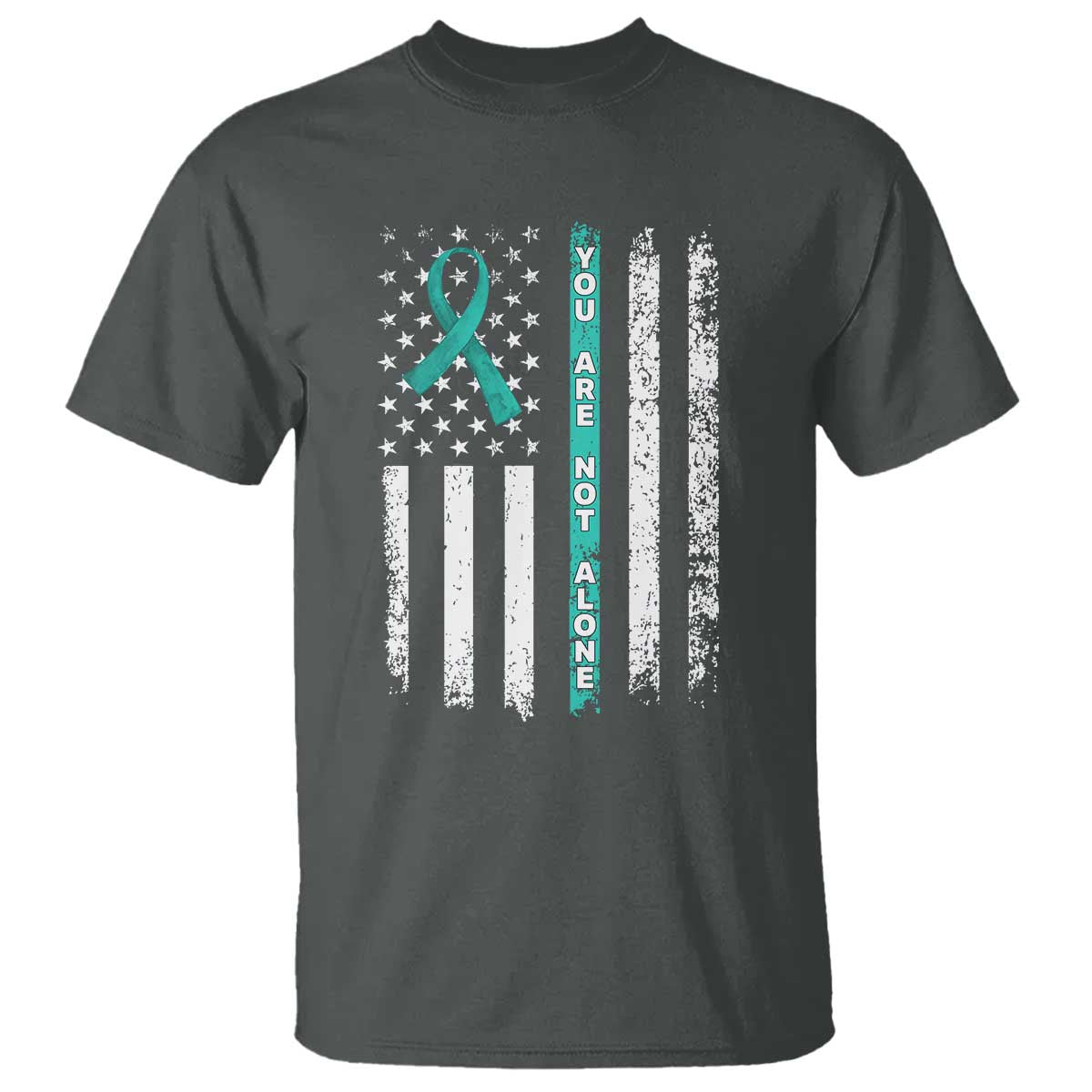 Sexual Assault Prevention Support T Shirt You Are Not Alone Ribbon Flag