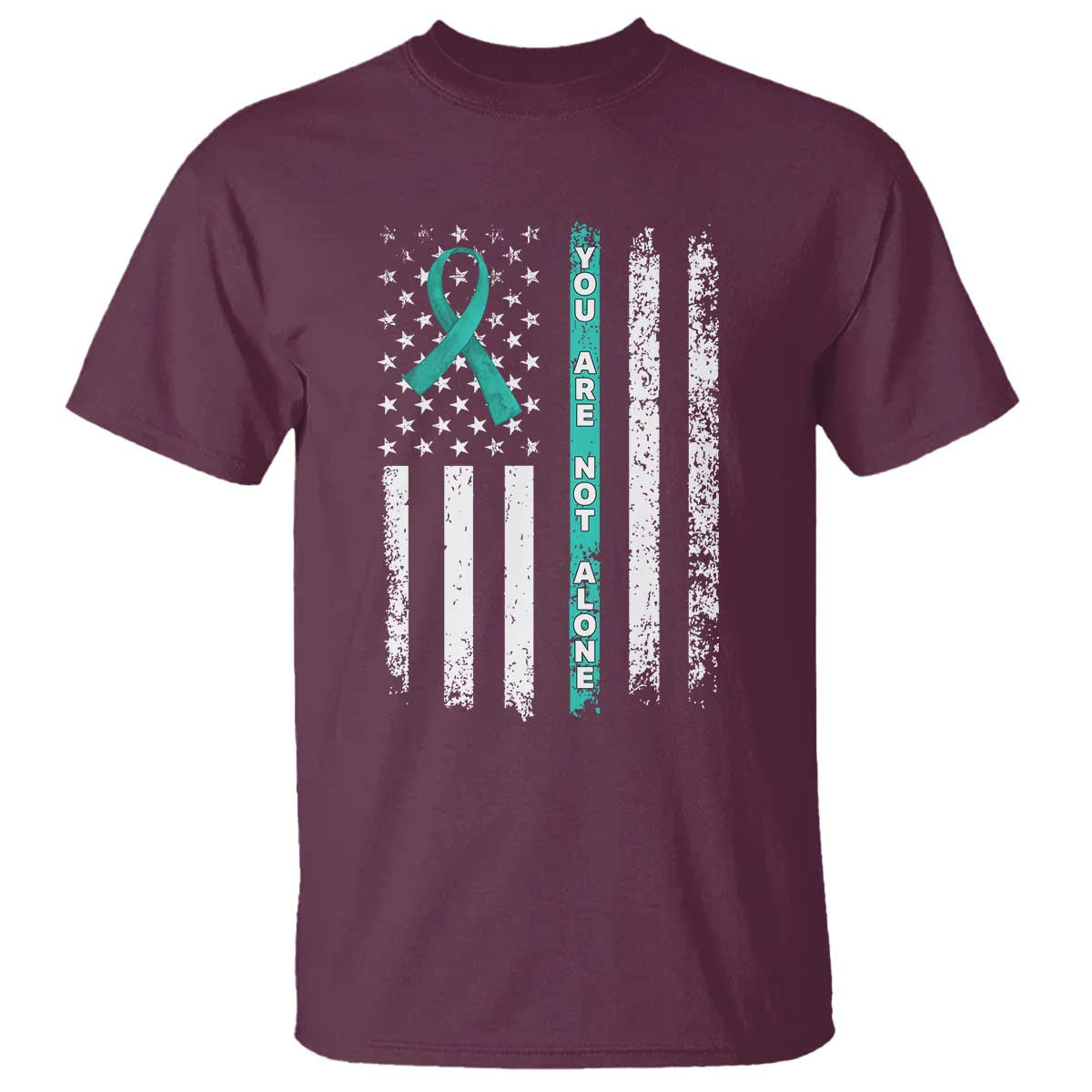 Sexual Assault Prevention Support T Shirt You Are Not Alone Ribbon Flag