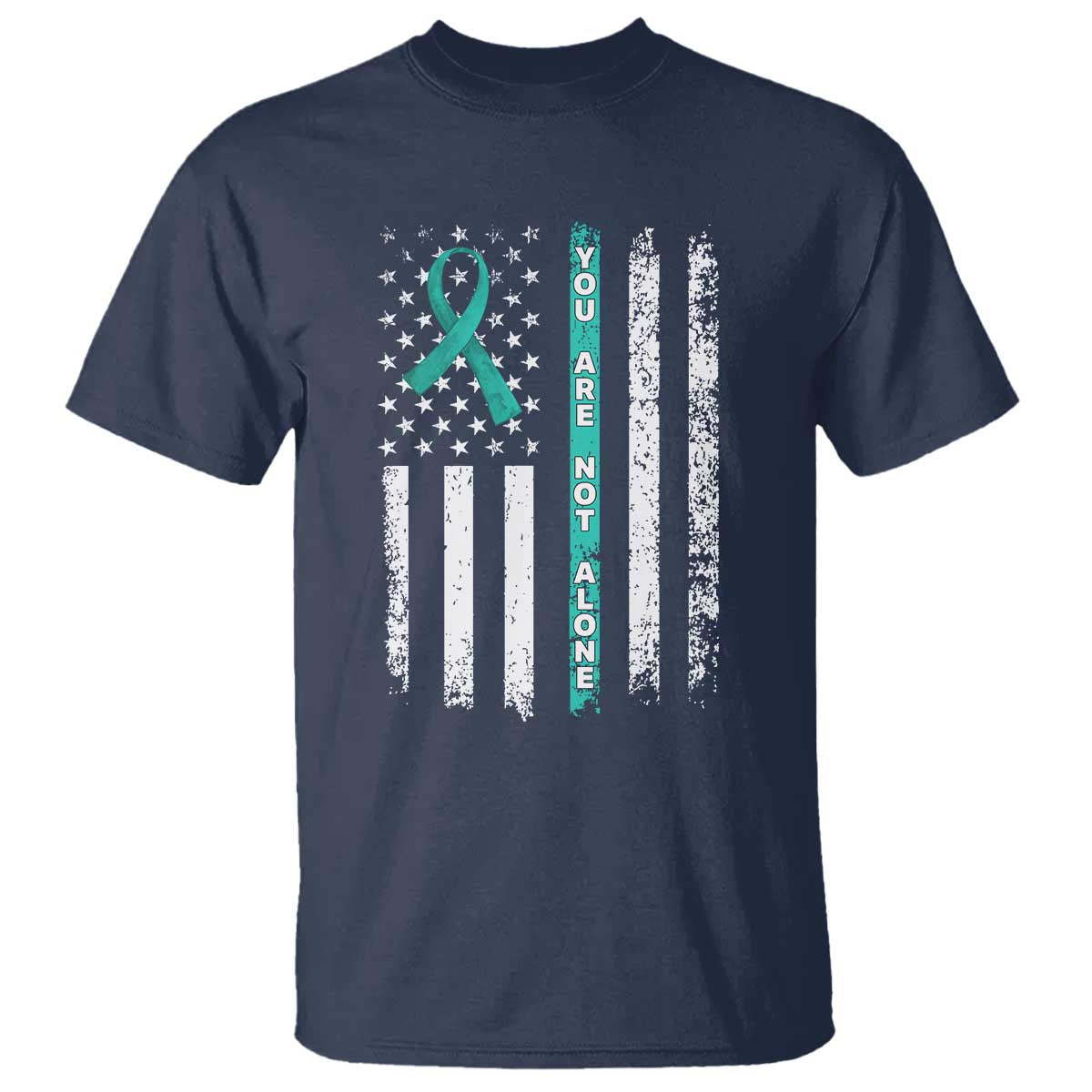 Sexual Assault Prevention Support T Shirt You Are Not Alone Ribbon Flag