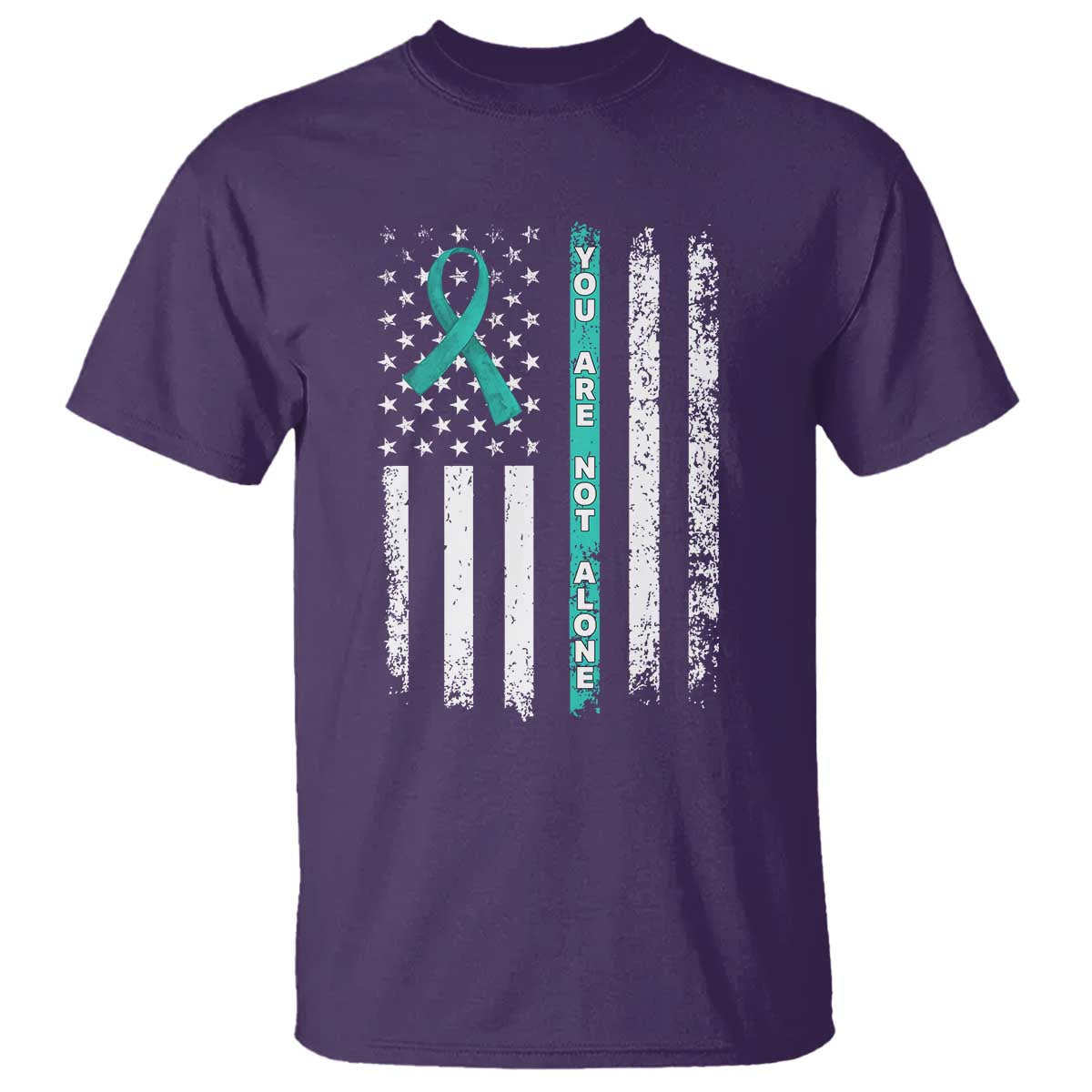 Sexual Assault Prevention Support T Shirt You Are Not Alone Ribbon Flag