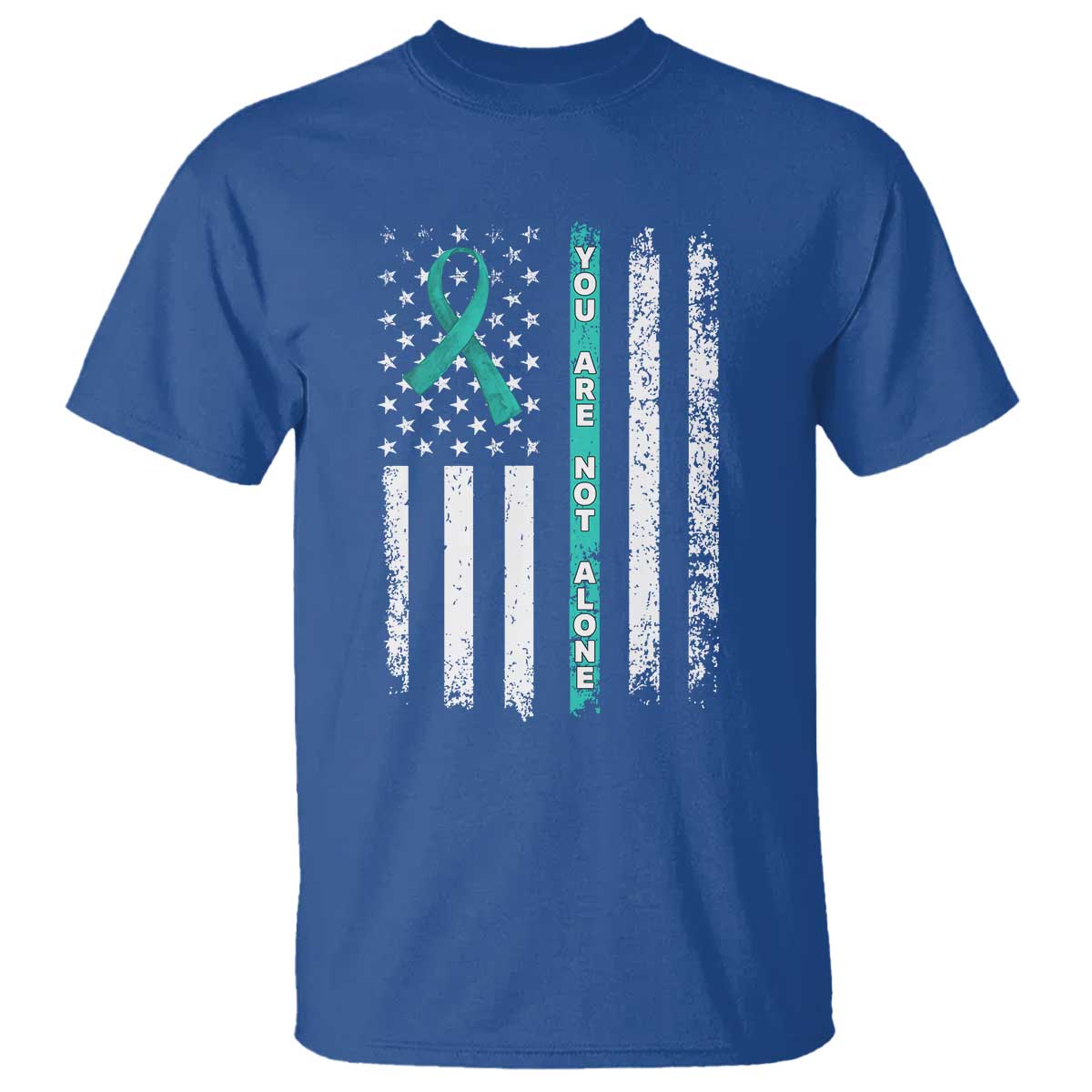 Sexual Assault Prevention Support T Shirt You Are Not Alone Ribbon Flag