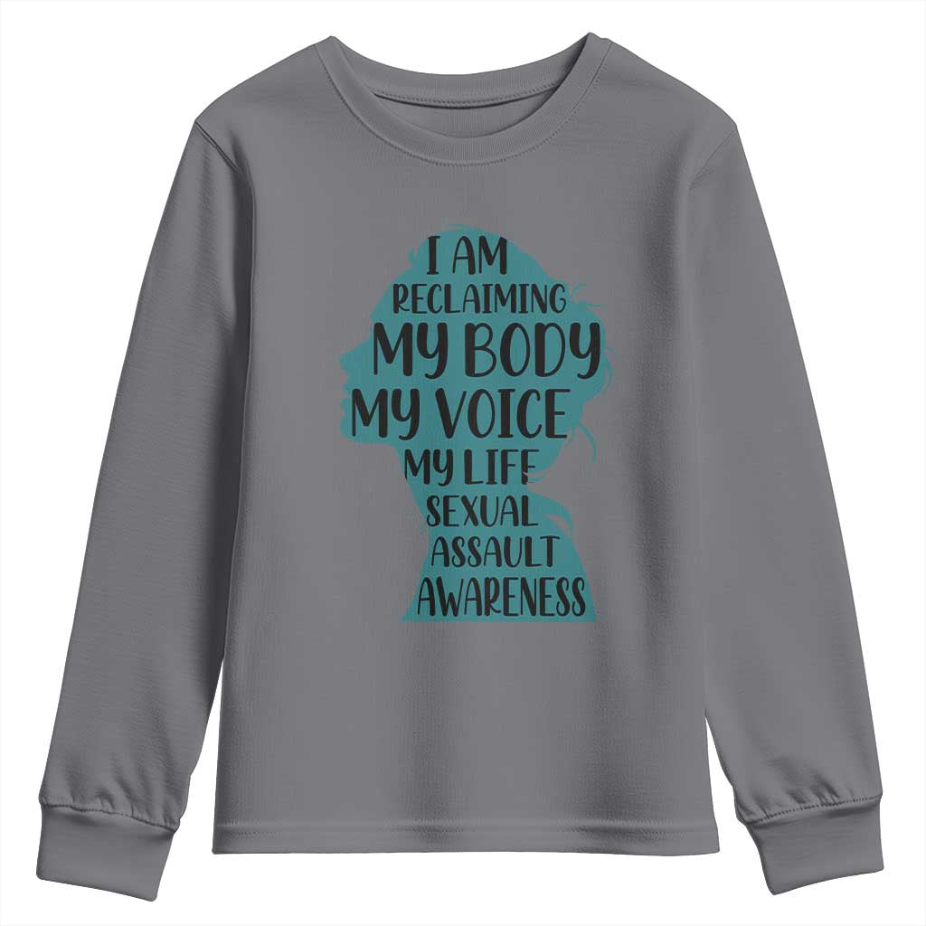 Sexual Assault Prevention Support Youth Sweatshirt Women Support Survivors
