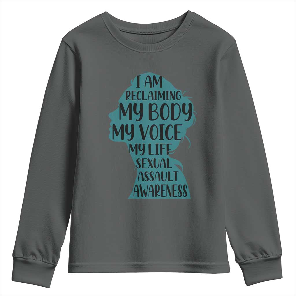 Sexual Assault Prevention Support Youth Sweatshirt Women Support Survivors