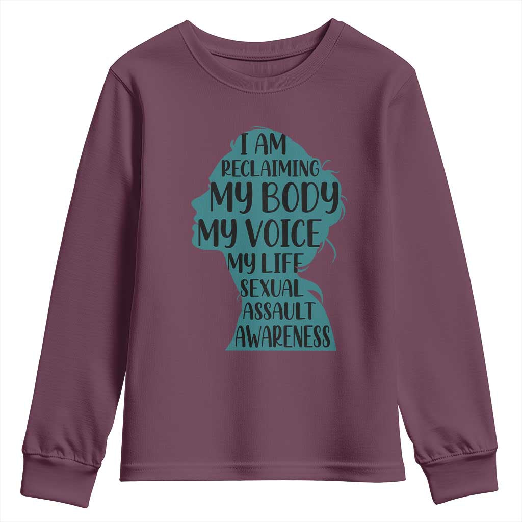 Sexual Assault Prevention Support Youth Sweatshirt Women Support Survivors