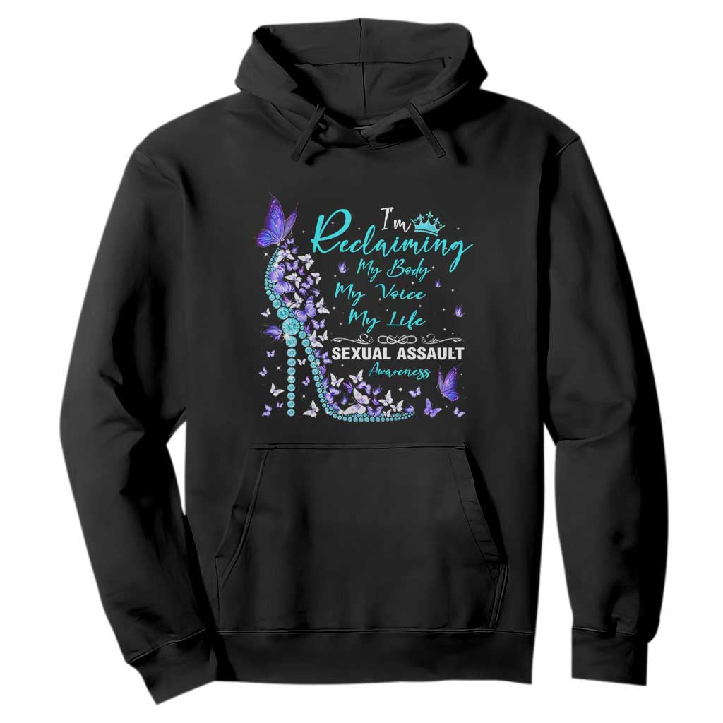 Sexual Assault Prevention Support Hoodie I Am Reclaiming My Body My Voice My Life Womens Rights