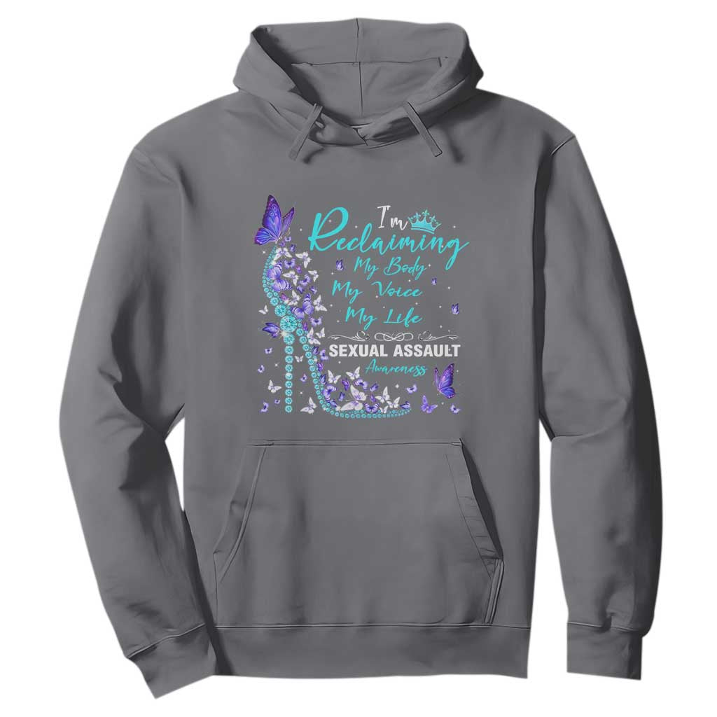 Sexual Assault Prevention Support Hoodie I Am Reclaiming My Body My Voice My Life Womens Rights