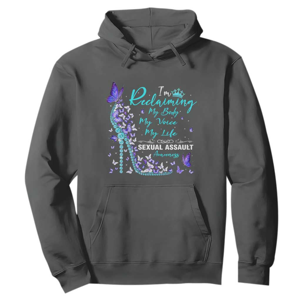 Sexual Assault Prevention Support Hoodie I Am Reclaiming My Body My Voice My Life Womens Rights