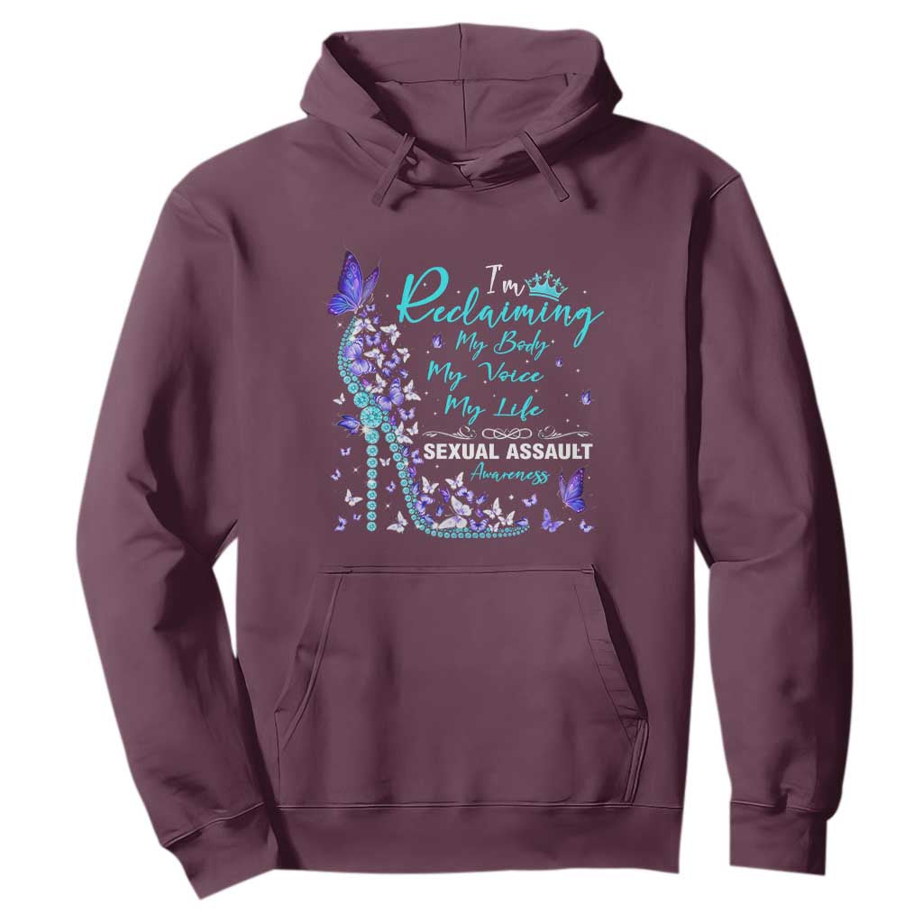 Sexual Assault Prevention Support Hoodie I Am Reclaiming My Body My Voice My Life Womens Rights