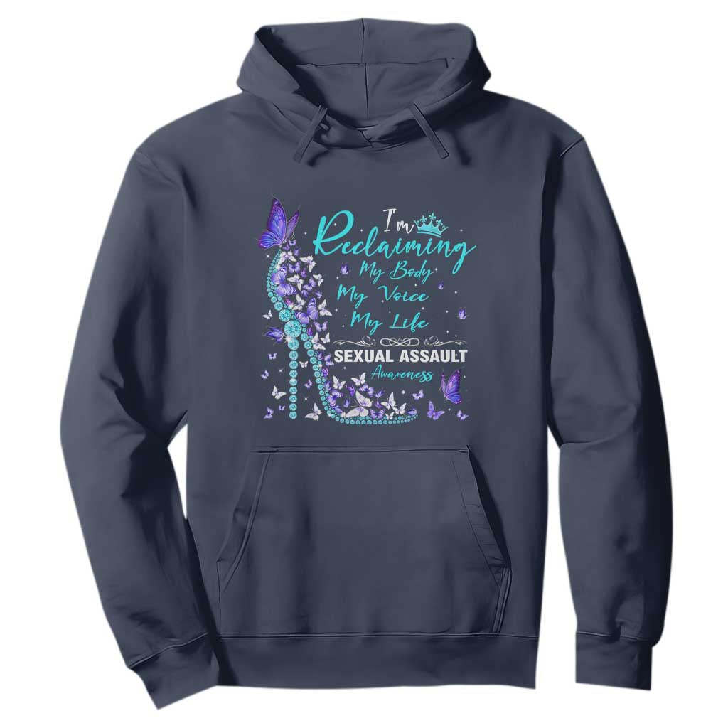 Sexual Assault Prevention Support Hoodie I Am Reclaiming My Body My Voice My Life Womens Rights