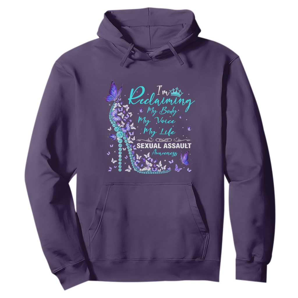 Sexual Assault Prevention Support Hoodie I Am Reclaiming My Body My Voice My Life Womens Rights