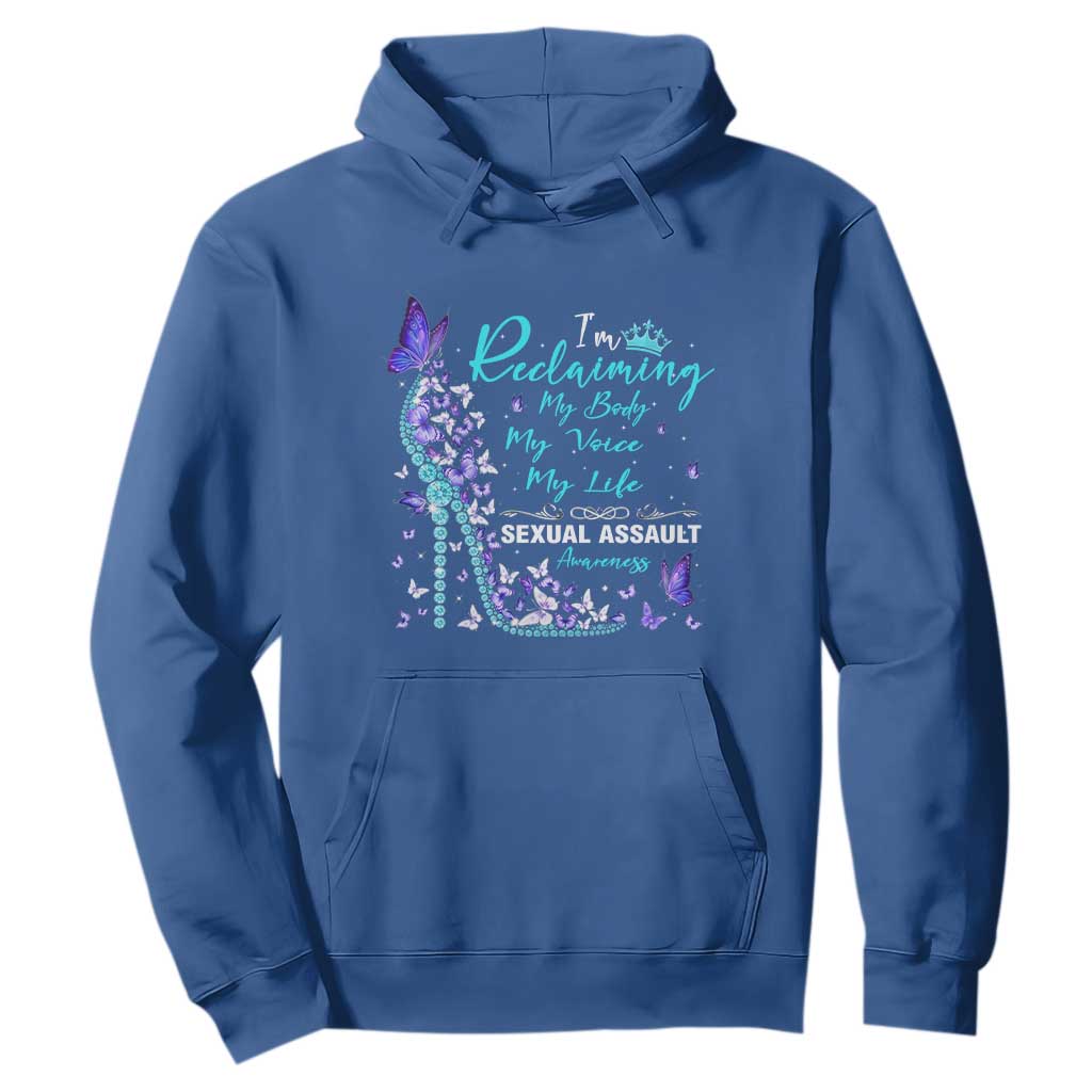 Sexual Assault Prevention Support Hoodie I Am Reclaiming My Body My Voice My Life Womens Rights