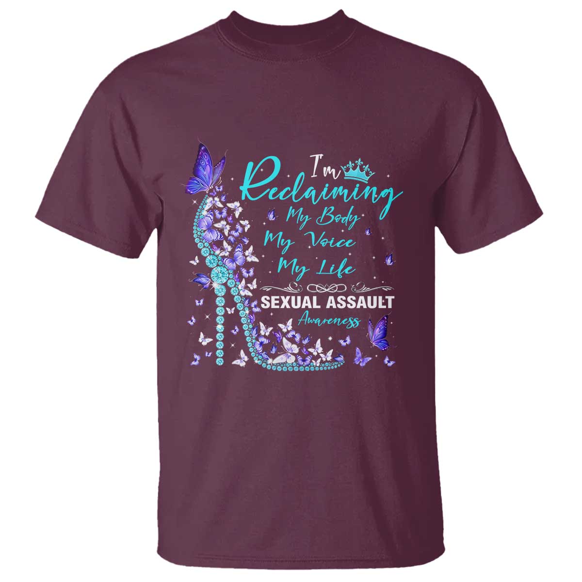 Sexual Assault Prevention Support T Shirt I Am Reclaiming My Body My Voice My Life Womens Rights