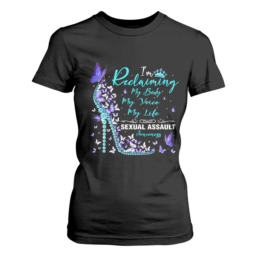 Sexual Assault Prevention Support T Shirt For Women I Am Reclaiming My Body My Voice My Life Womens Rights