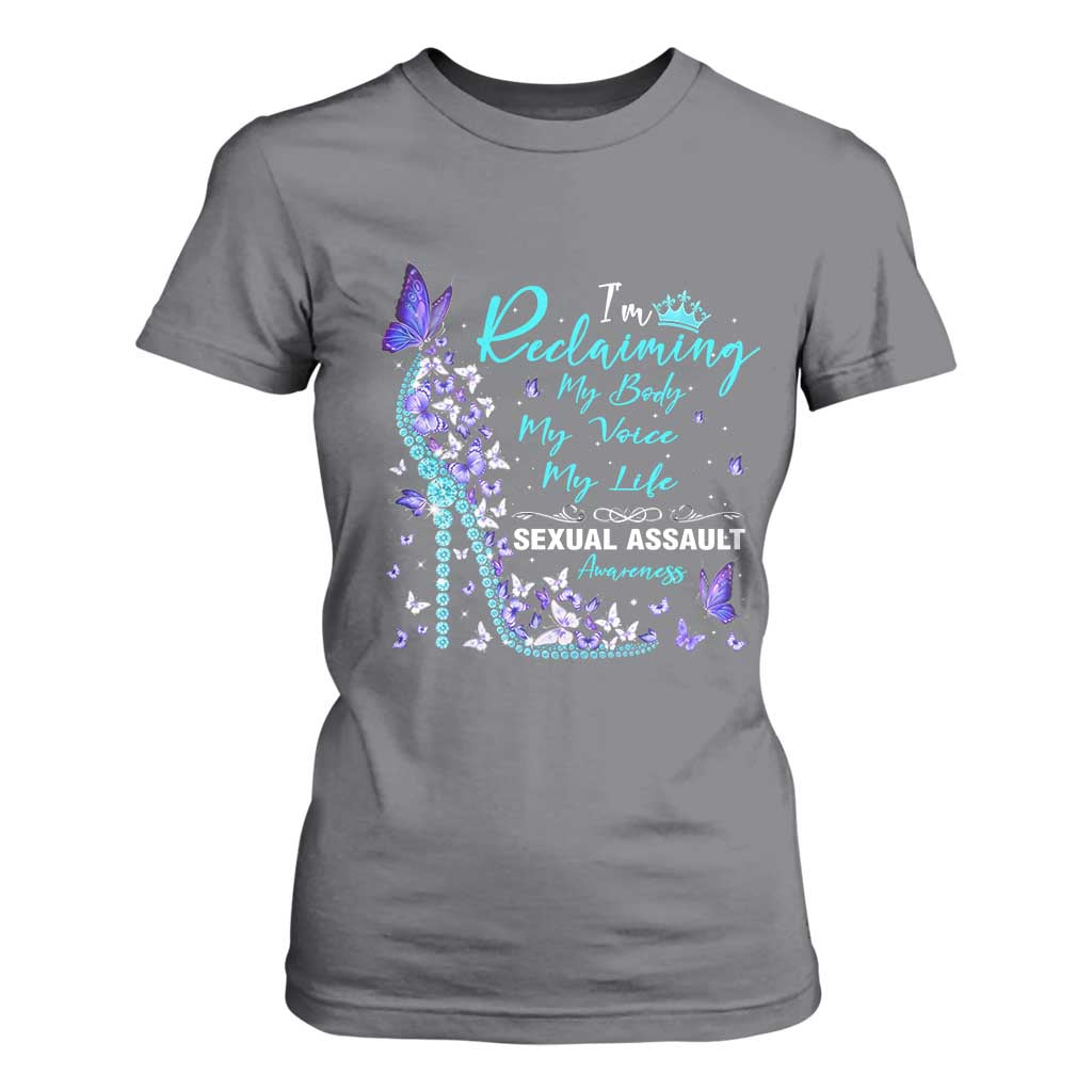 Sexual Assault Prevention Support T Shirt For Women I Am Reclaiming My Body My Voice My Life Womens Rights