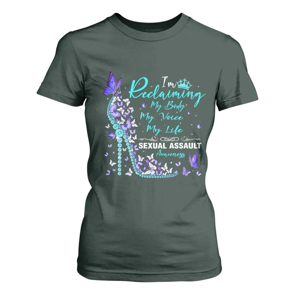 Sexual Assault Prevention Support T Shirt For Women I Am Reclaiming My Body My Voice My Life Womens Rights