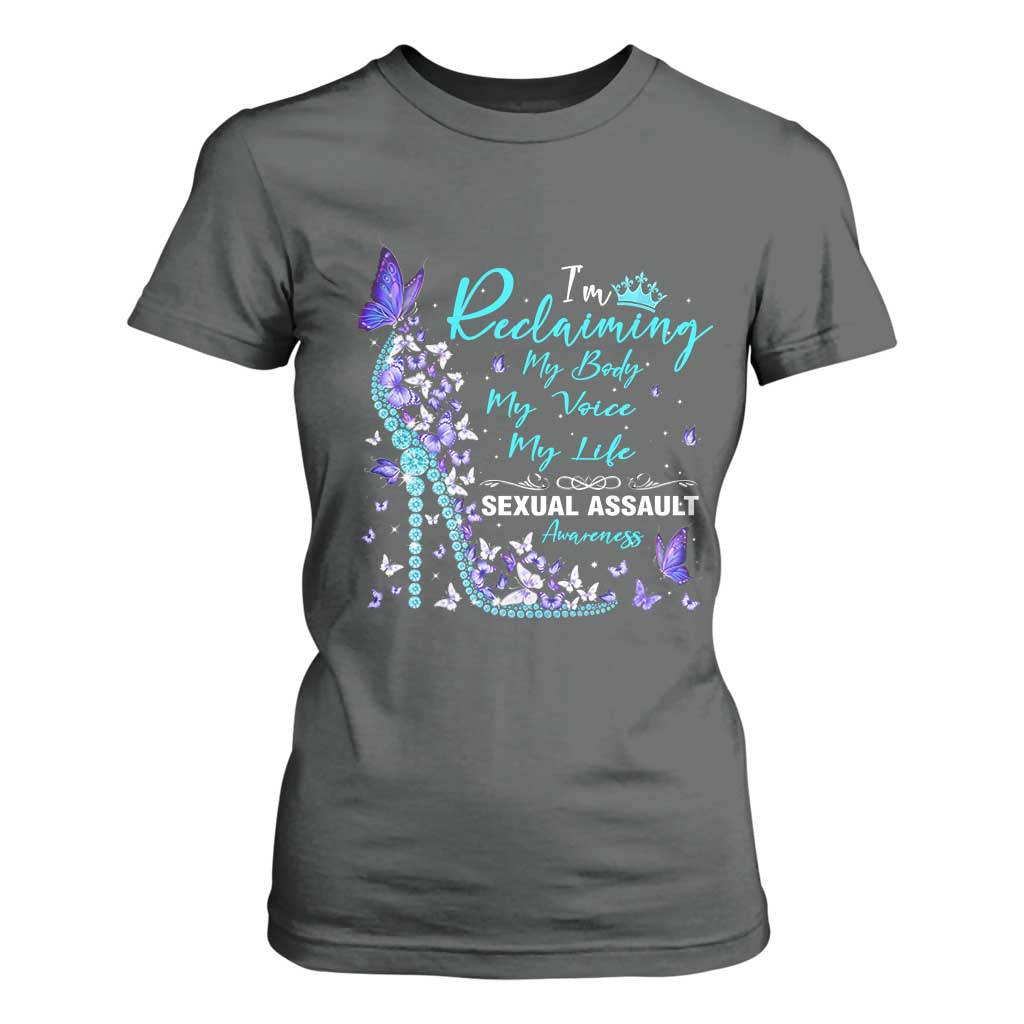 Sexual Assault Prevention Support T Shirt For Women I Am Reclaiming My Body My Voice My Life Womens Rights