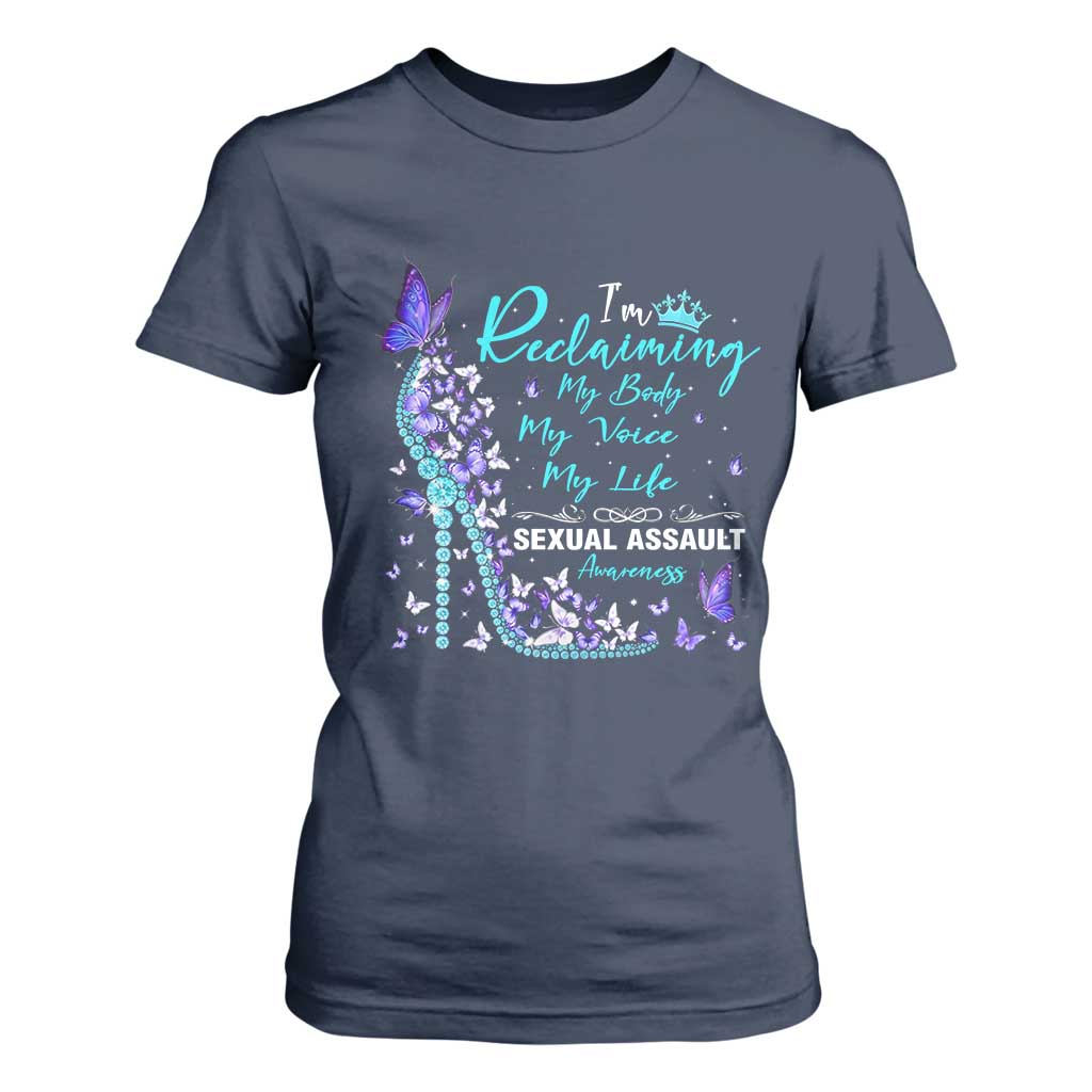 Sexual Assault Prevention Support T Shirt For Women I Am Reclaiming My Body My Voice My Life Womens Rights