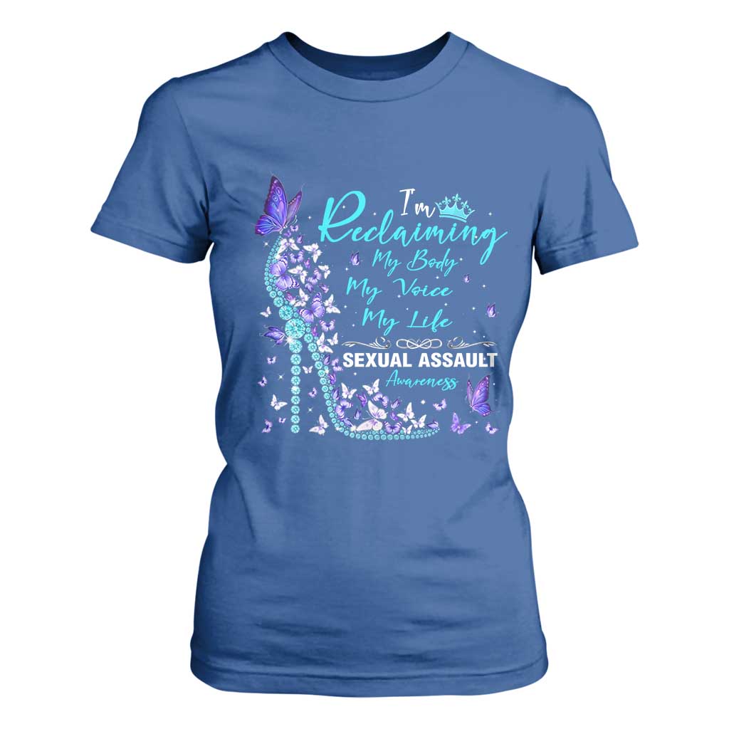 Sexual Assault Prevention Support T Shirt For Women I Am Reclaiming My Body My Voice My Life Womens Rights