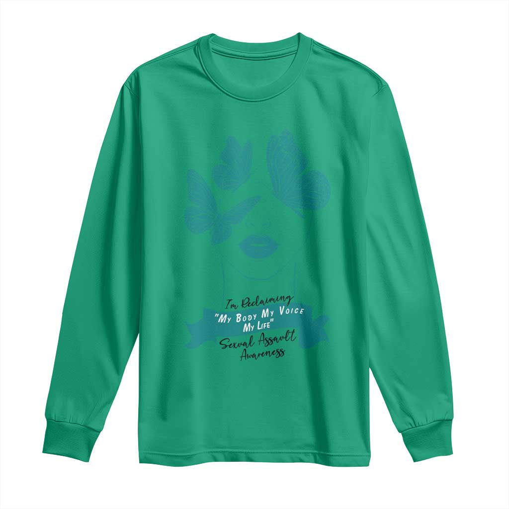 Sexual Assault Prevention Support Long Sleeve Shirt I Am Reclaiming My Body My Voice My Life
