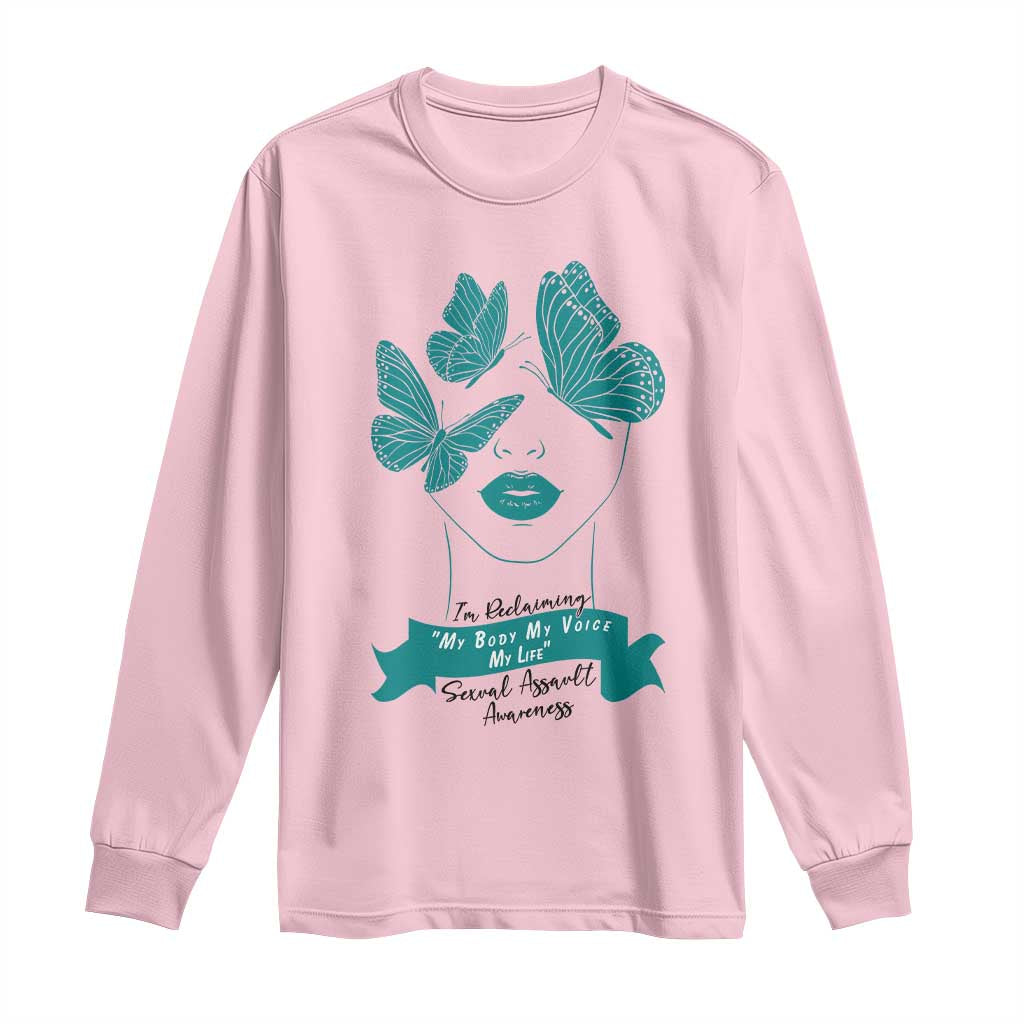 Sexual Assault Prevention Support Long Sleeve Shirt I Am Reclaiming My Body My Voice My Life