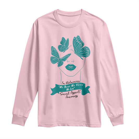 Sexual Assault Prevention Support Long Sleeve Shirt I Am Reclaiming My Body My Voice My Life