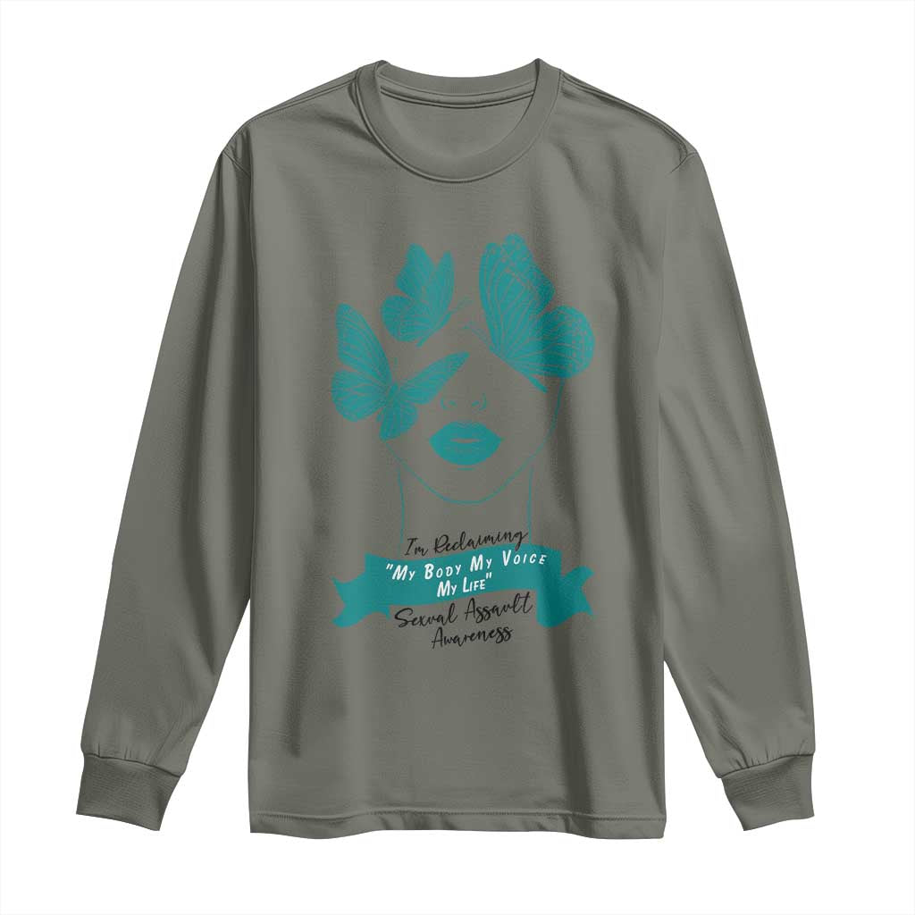 Sexual Assault Prevention Support Long Sleeve Shirt I Am Reclaiming My Body My Voice My Life