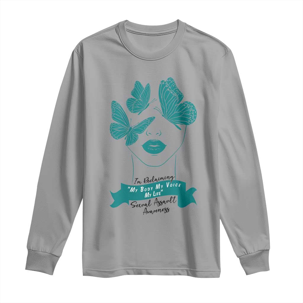 Sexual Assault Prevention Support Long Sleeve Shirt I Am Reclaiming My Body My Voice My Life