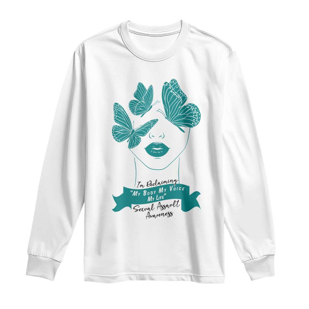 Sexual Assault Prevention Support Long Sleeve Shirt I Am Reclaiming My Body My Voice My Life
