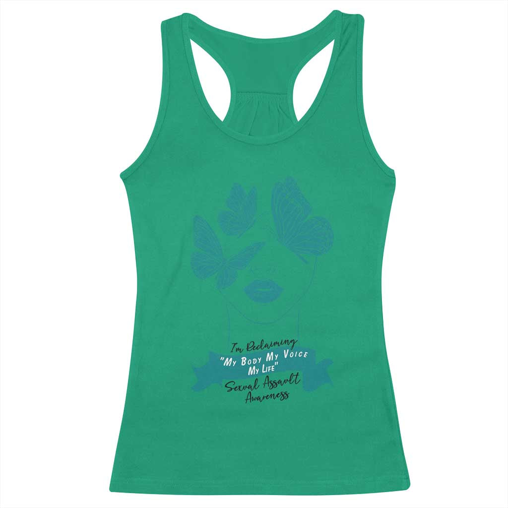 Sexual Assault Prevention Support Racerback Tank Top I Am Reclaiming My Body My Voice My Life