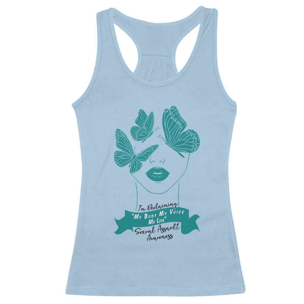 Sexual Assault Prevention Support Racerback Tank Top I Am Reclaiming My Body My Voice My Life
