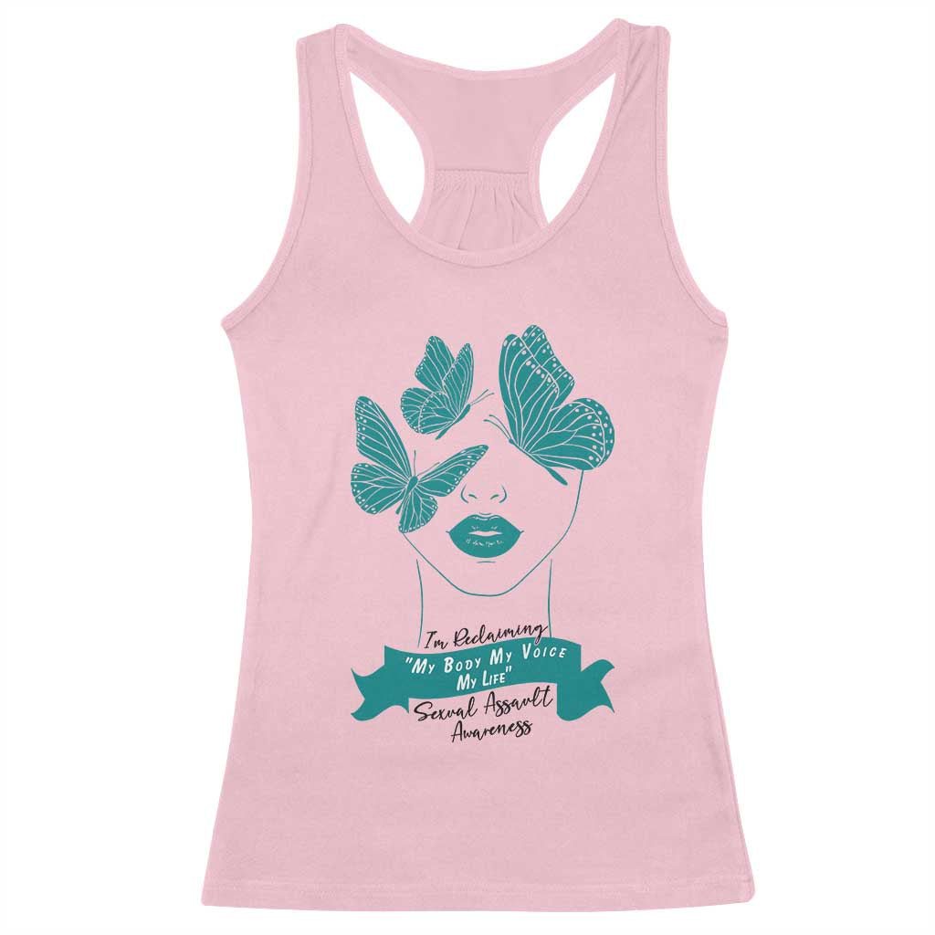 Sexual Assault Prevention Support Racerback Tank Top I Am Reclaiming My Body My Voice My Life