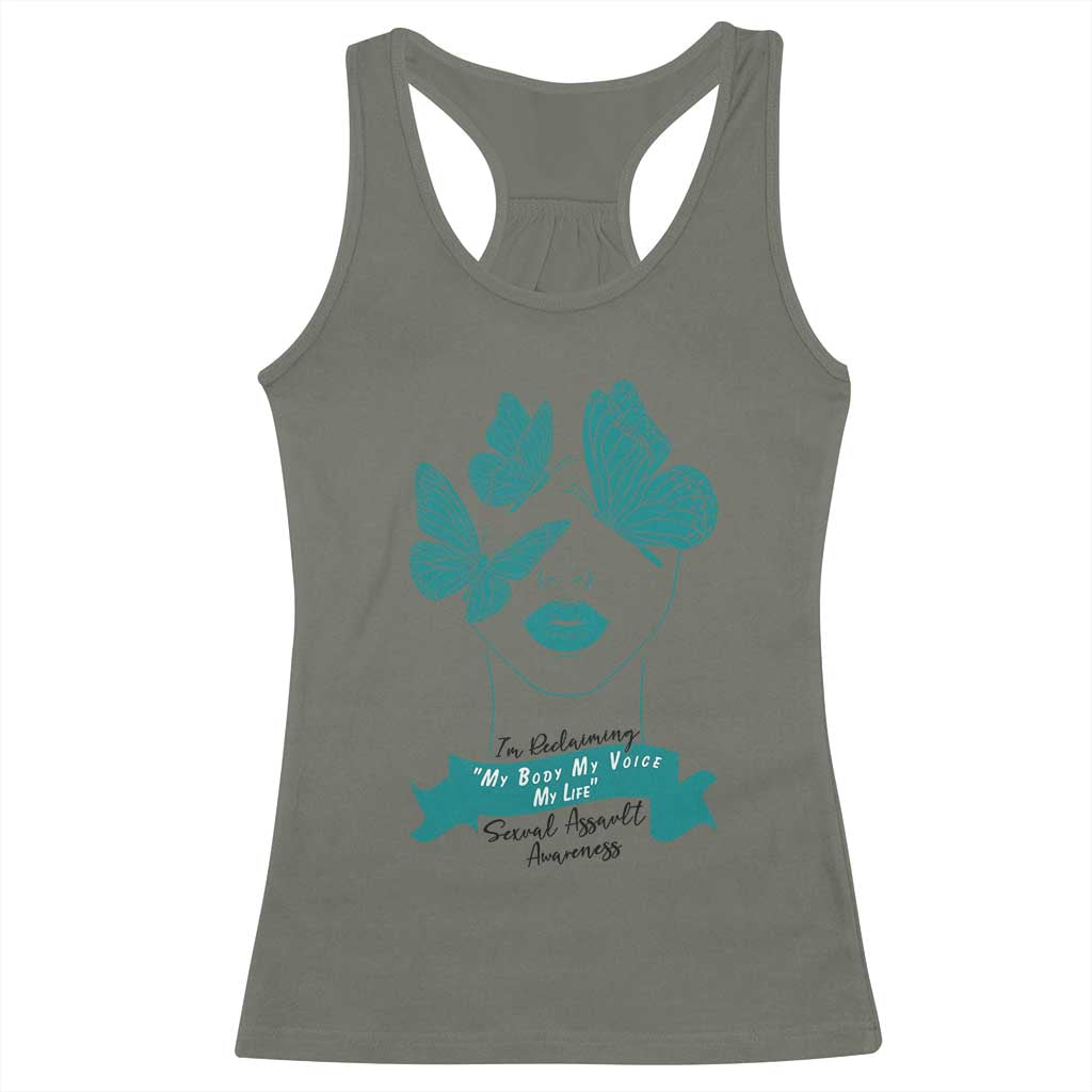 Sexual Assault Prevention Support Racerback Tank Top I Am Reclaiming My Body My Voice My Life