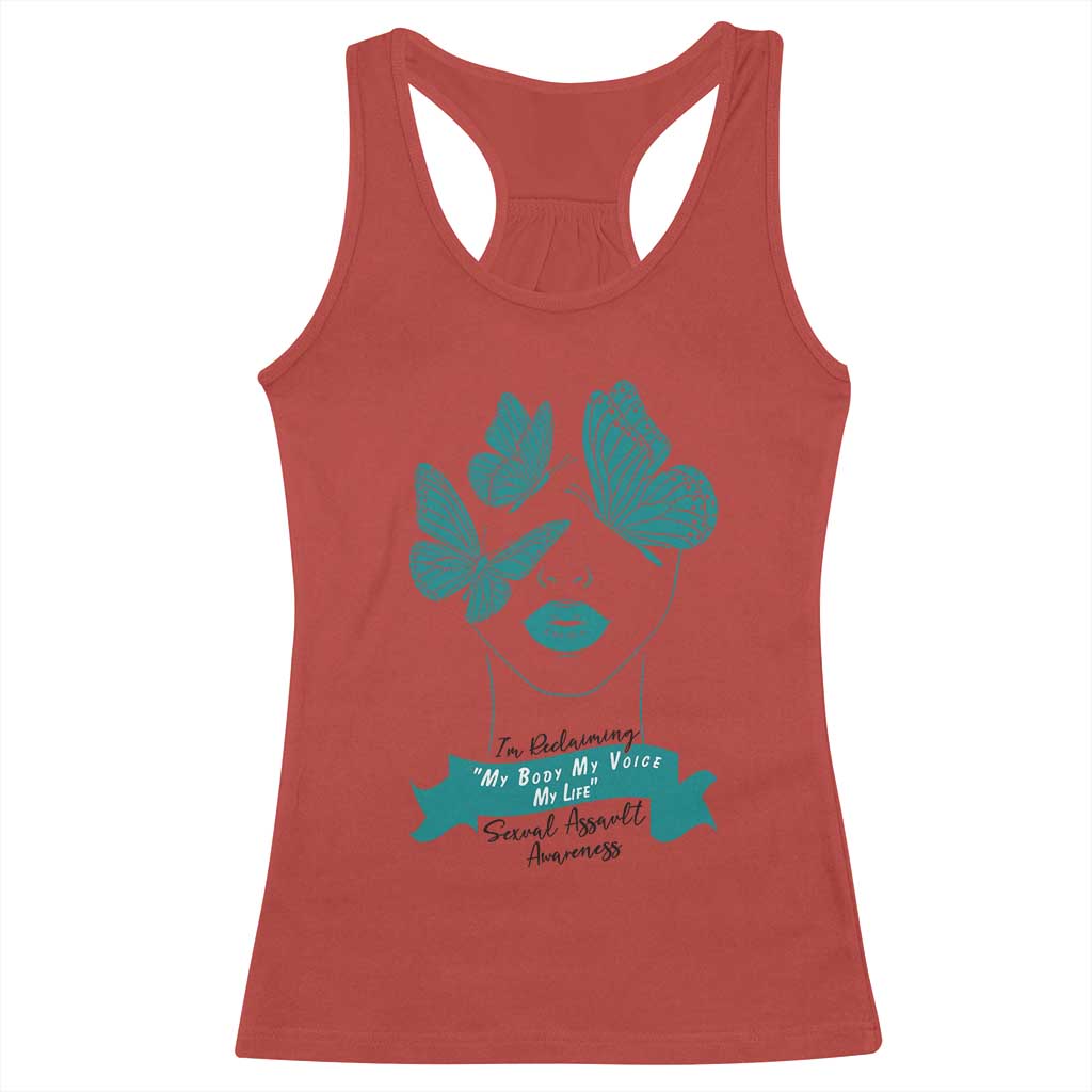 Sexual Assault Prevention Support Racerback Tank Top I Am Reclaiming My Body My Voice My Life