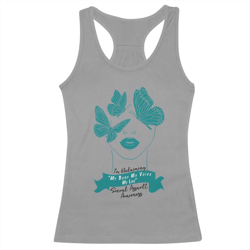 Sexual Assault Prevention Support Racerback Tank Top I Am Reclaiming My Body My Voice My Life