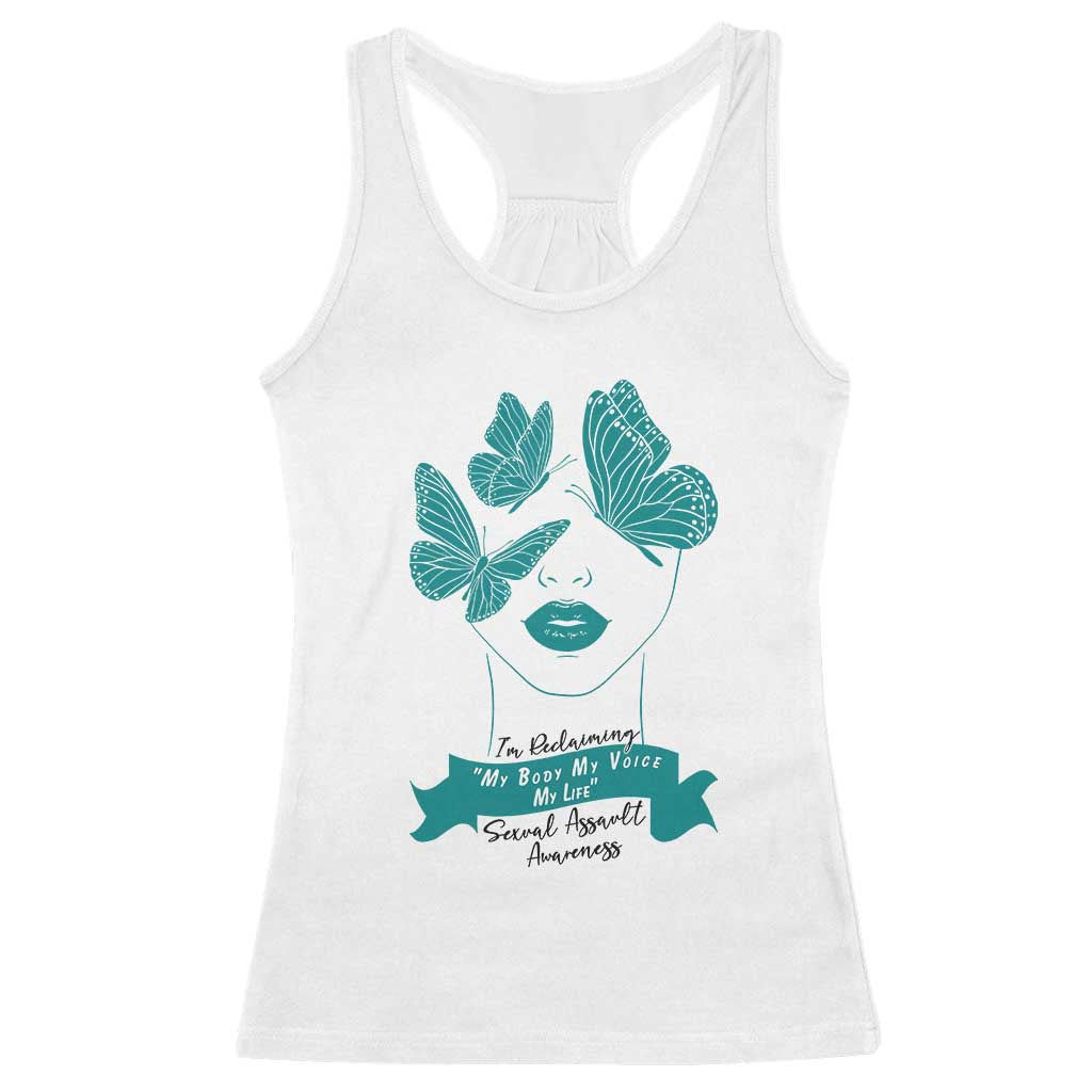 Sexual Assault Prevention Support Racerback Tank Top I Am Reclaiming My Body My Voice My Life