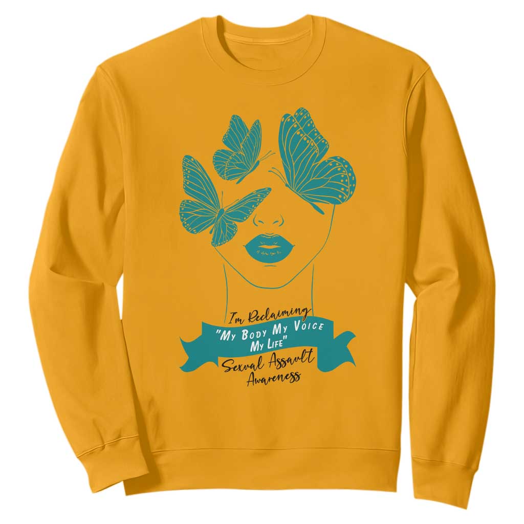 Sexual Assault Prevention Support Sweatshirt I Am Reclaiming My Body My Voice My Life