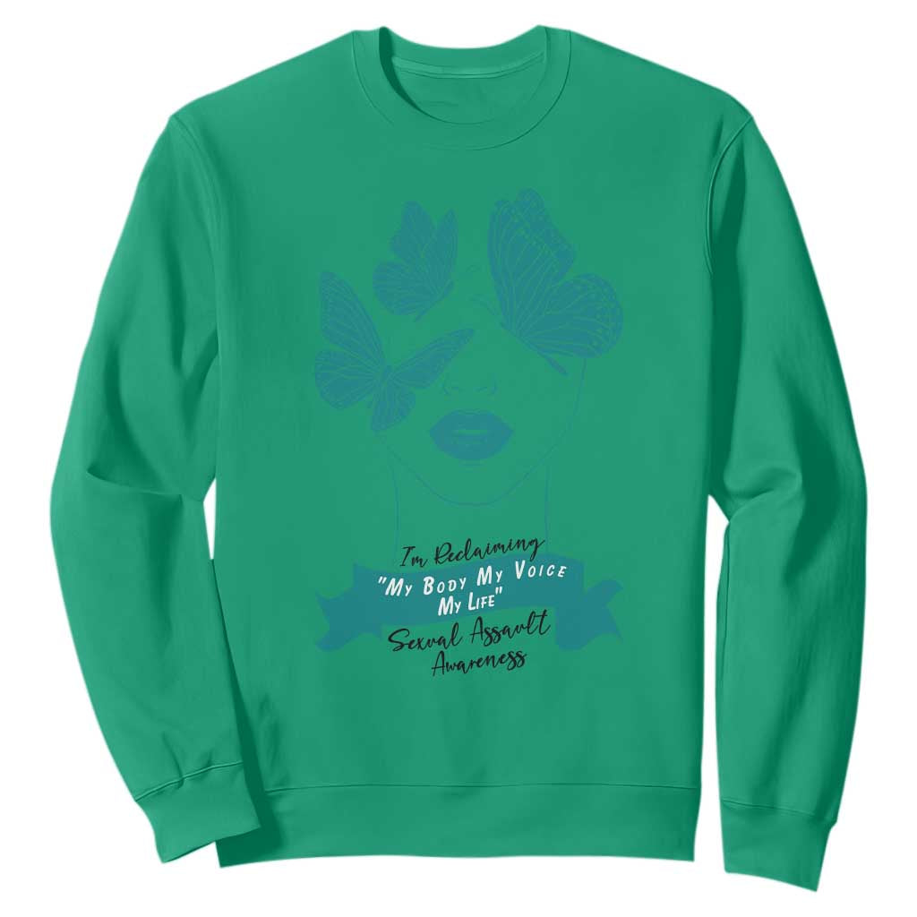 Sexual Assault Prevention Support Sweatshirt I Am Reclaiming My Body My Voice My Life