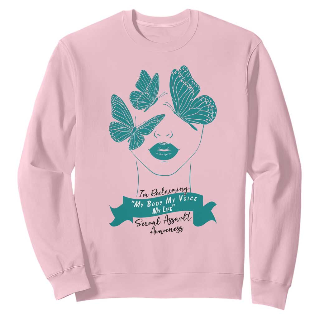 Sexual Assault Prevention Support Sweatshirt I Am Reclaiming My Body My Voice My Life