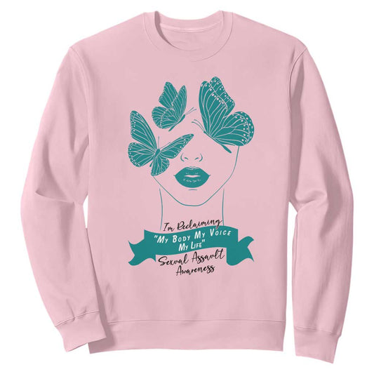 Sexual Assault Prevention Support Sweatshirt I Am Reclaiming My Body My Voice My Life